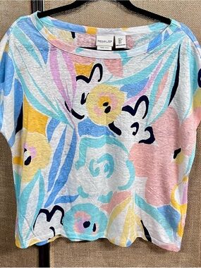Rachel Zoe Pastel Floral Tee in Pink, Blue & Yellow
